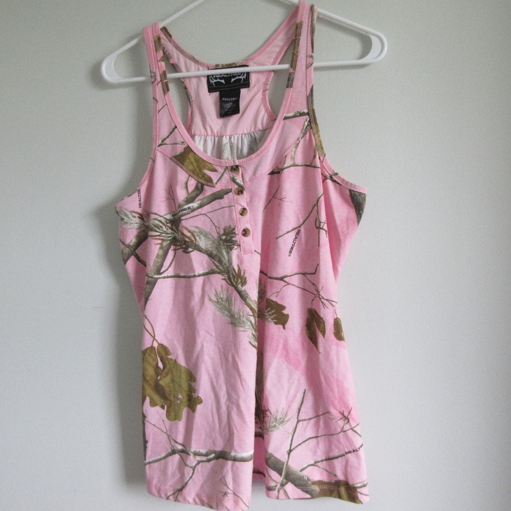 RealTree Pink Tank Top Racerback Sz Large EUC!